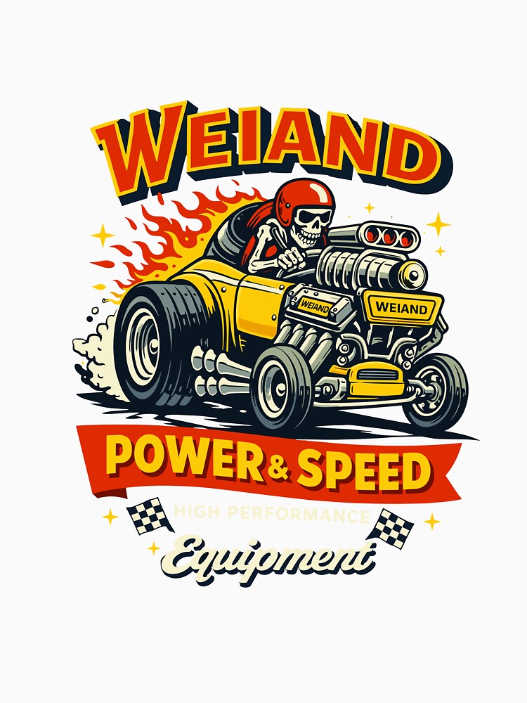 Weiand Power & Speed Hot Rod by Matinez Pink Unisex , , , Long Sleeve Tee