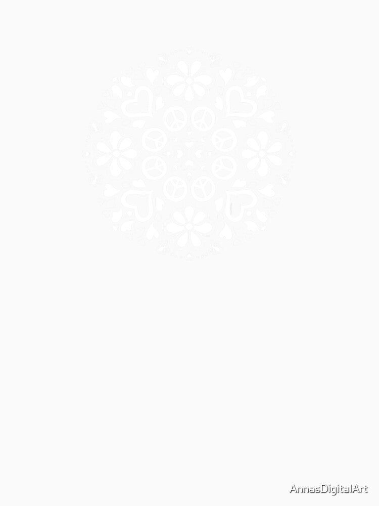 Peace and love collection (White mandala, pink background) by AnnasDigitalArt