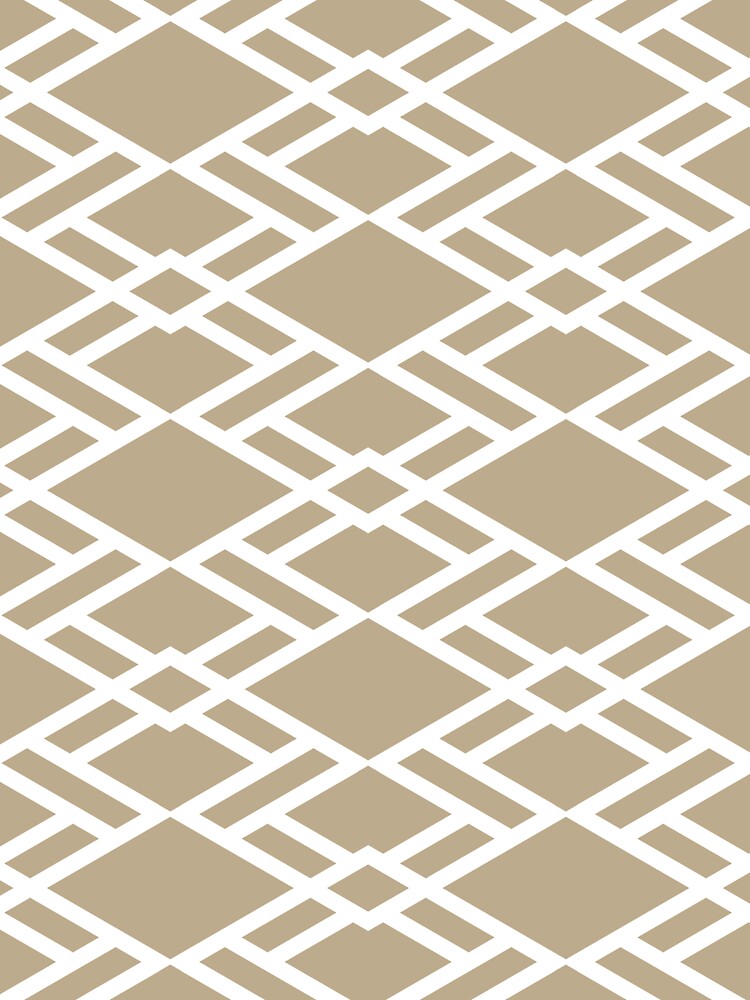 Tan and White Diamond Shape Tile Pattern Pairs DE 2022 Trending Color Bamboo Screen DE6193 by ColorOfTheYears