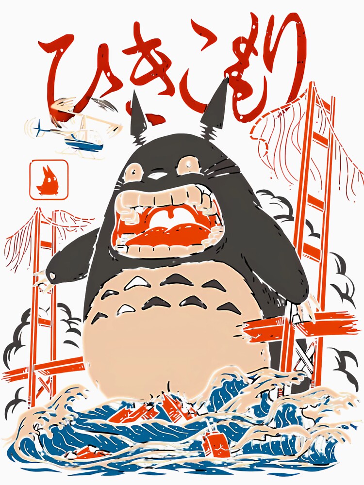 Totoro Golden Gate Bridge by JTravisDesigns Unisex , , , Long Sleeve Tee