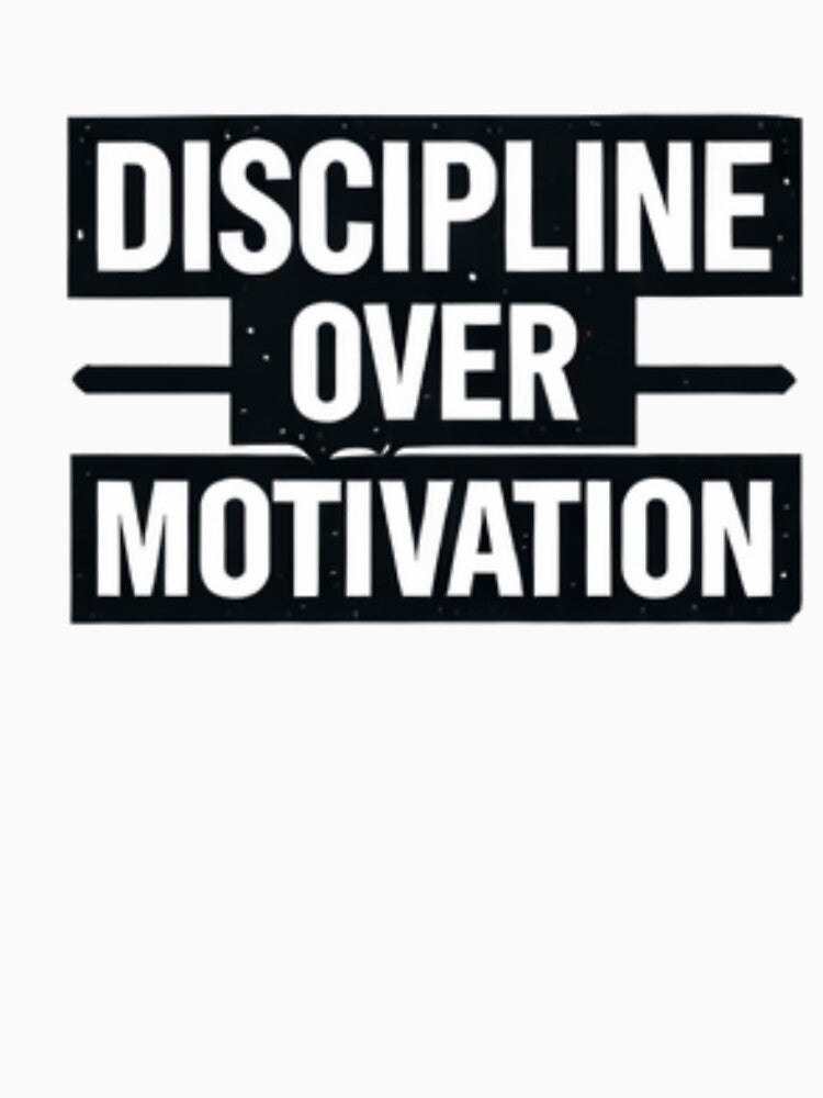 Discipline Over Motivation Gym Quote Typography by MoodThread