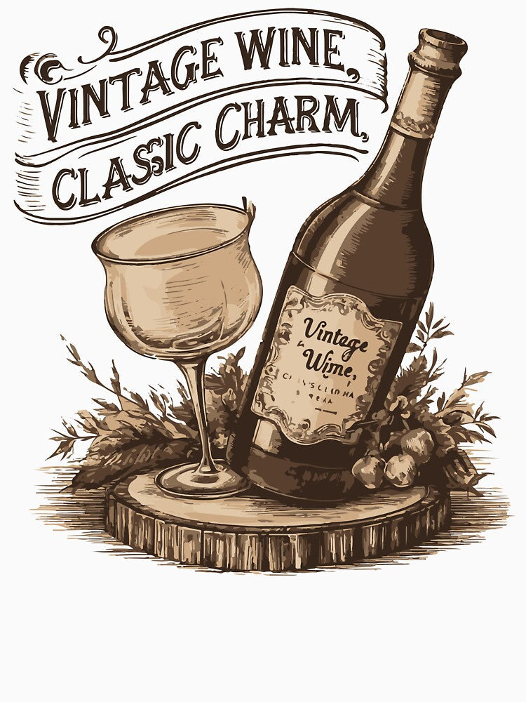 Vintage Wine, Classic Charm by WineandWear Unisex , , , Long Sleeve Tee