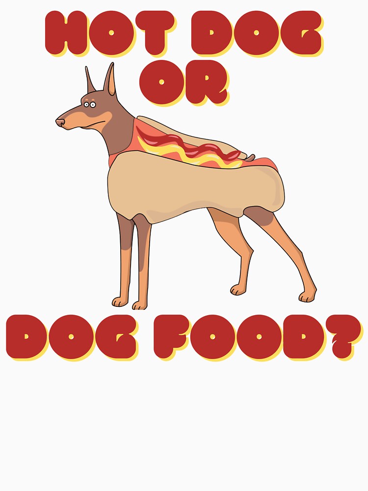 Hot Dog or dog food Cute Funny Pun by RichTeeDesigns Unisex , , , Long Sleeve Tee