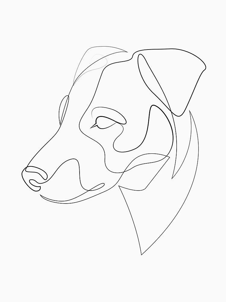 Jack Russell Terrier - one line drawing by addillum