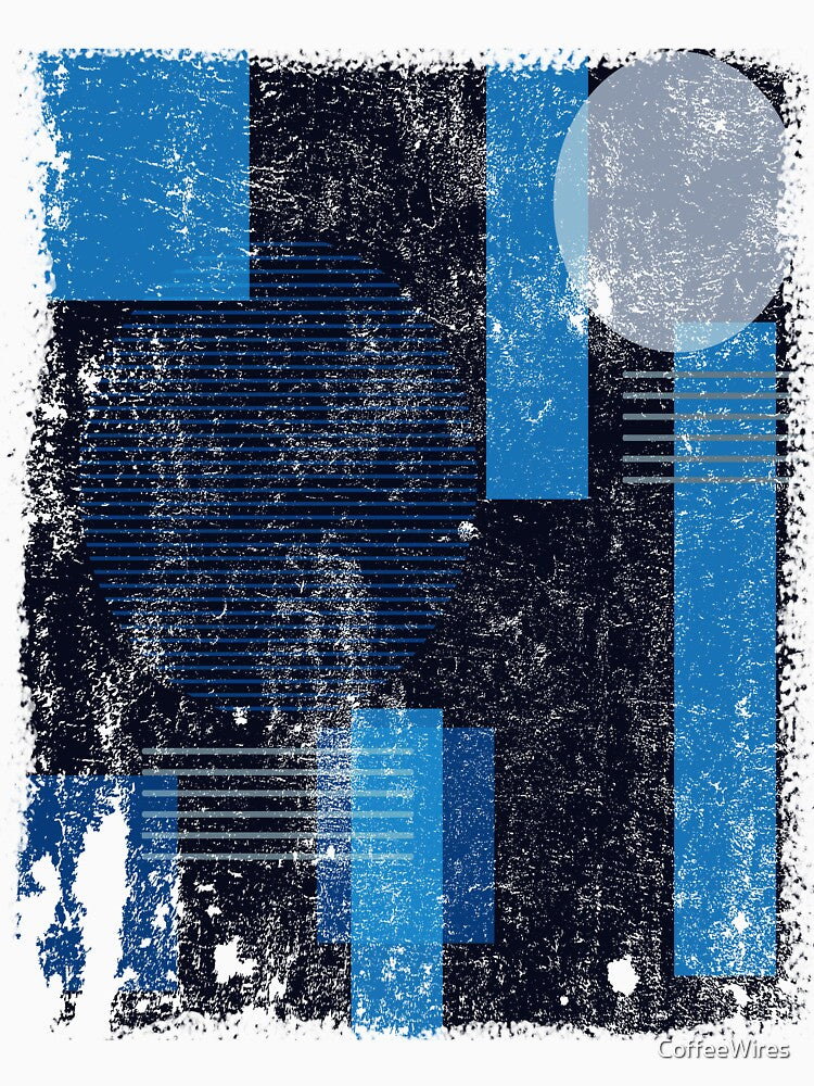 Black and Blue Tones Squares and Circles by CoffeeWires