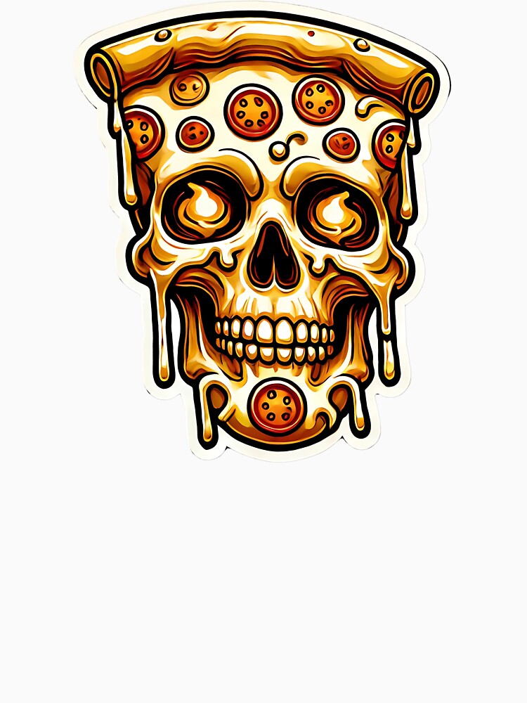 Pizza Skull by JohnnyP-Store Unisex , , , Long Sleeve Tee