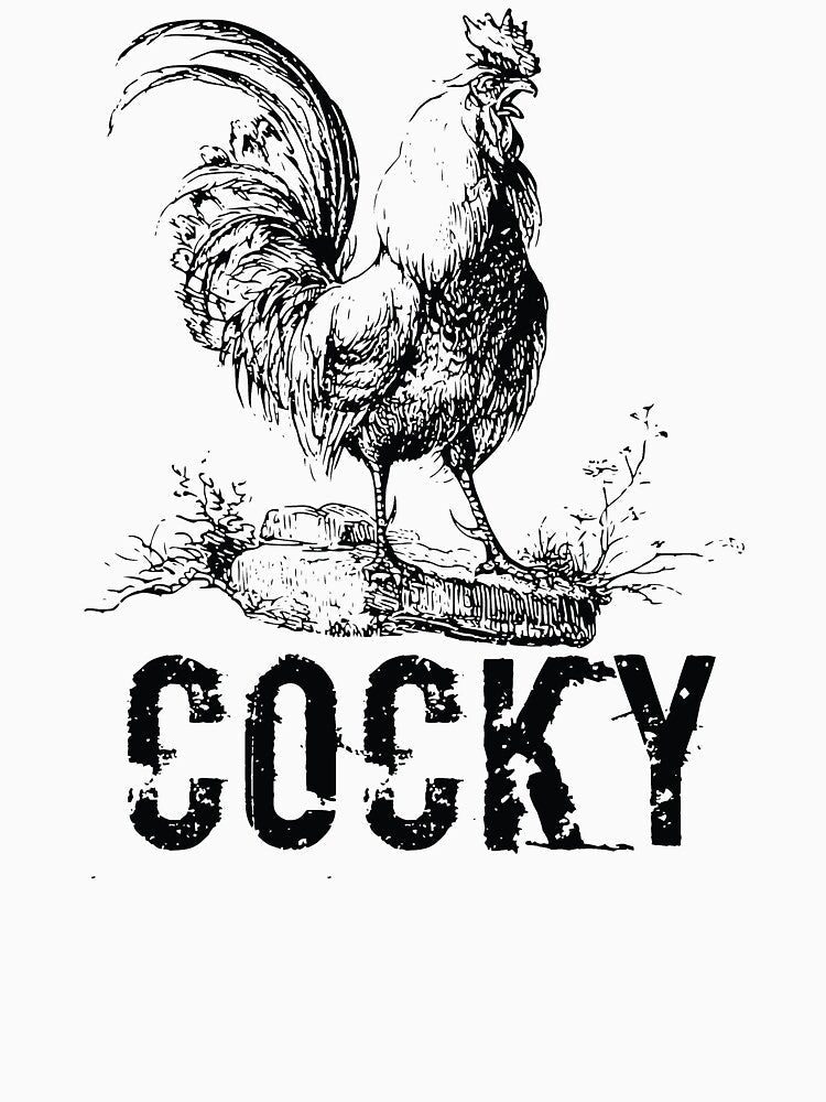 Cocky rooster joke by RedYolk Unisex , , , Long Sleeve Tee