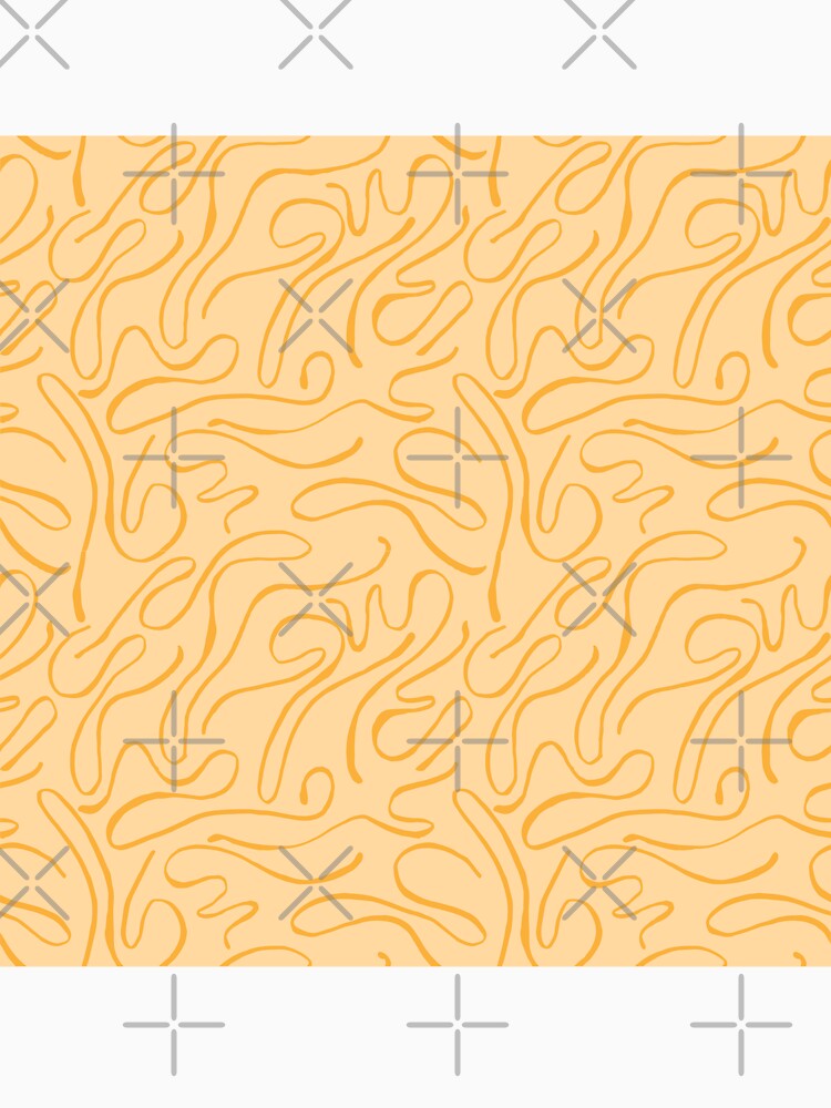 Mango Madness - Organic Swirly Brush Strokes in Yellow and cream by PeachyLitchi