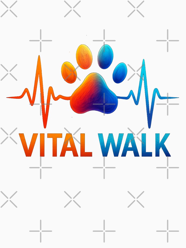 Vital Walk – Minimal Pet Fitness Badge Tee/ by TONSNAP Unisex , , , Long Sleeve Tee