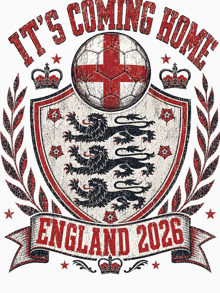 It's Coming Home England 2026 World Cup Soccer by KickoffStudio Unisex , , , Long Sleeve Tee