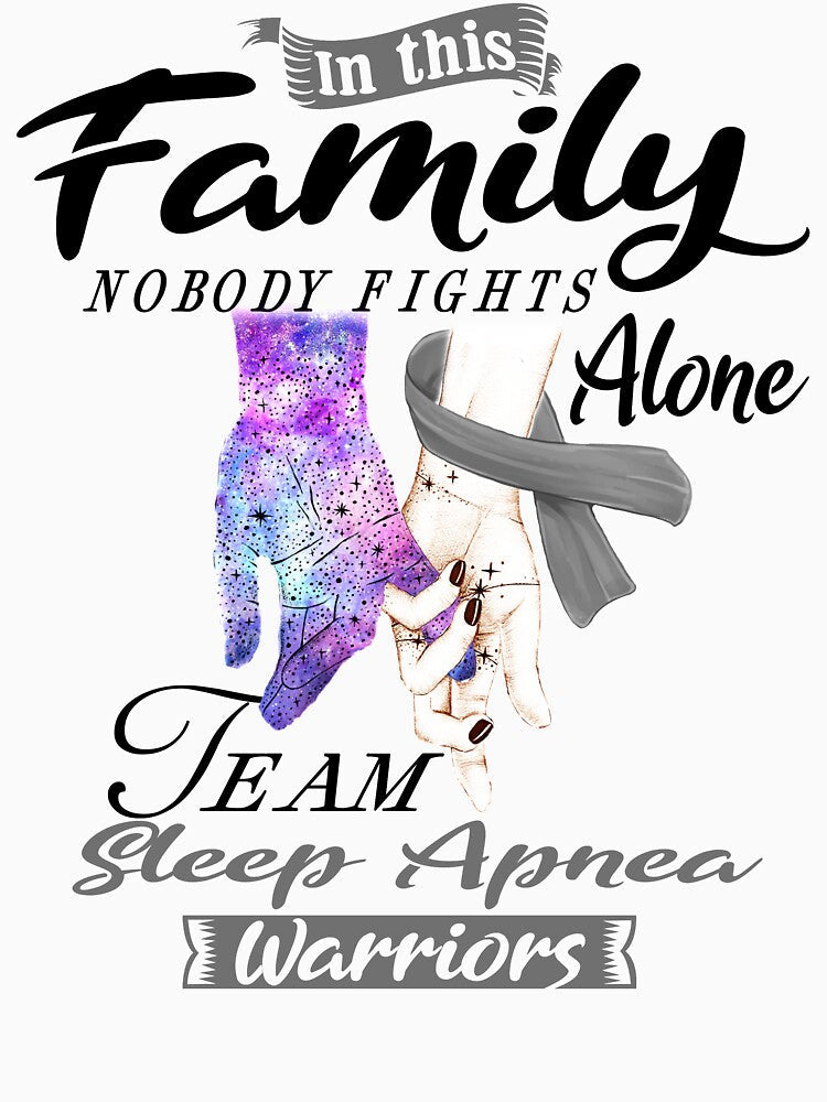 In This Family No One Fights Alone Team Sleep Apnea Warrior by deputylove Unisex , , , Long Sleeve Tee