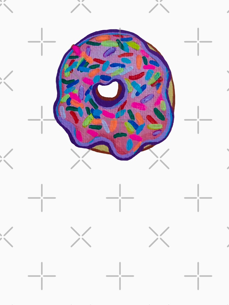 Pink Sprinkle Donut - Acrylic Paint by sweetlemon134 Unisex , , , Long Sleeve Tee