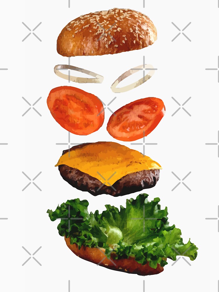 Deconstructed Burger by CyberWindow Unisex , , , Long Sleeve Tee