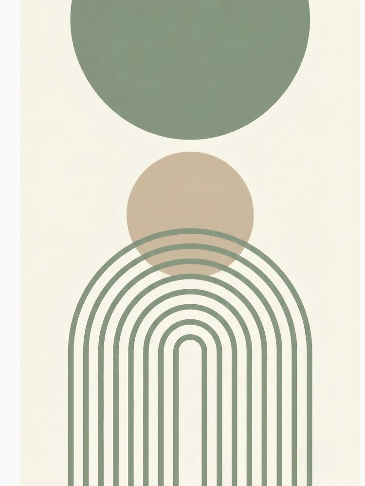 Sage & Stone — Mid-Century Modern Geometric Art Print by 330-