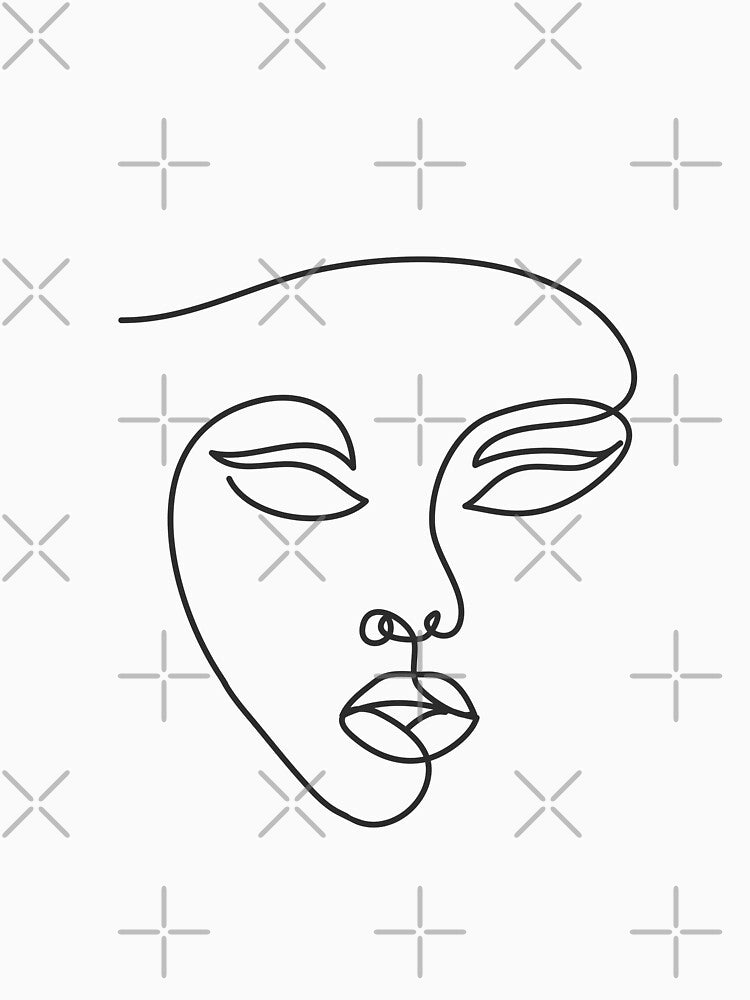 Copy of Face Line Art V by wallflowerbee