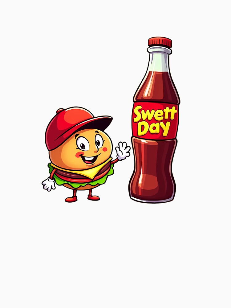 Cute Burger in Love with Soda – Funny Kawaii Food Art | Sweet Day by Sweetday2025 Unisex , , , Long Sleeve Tee