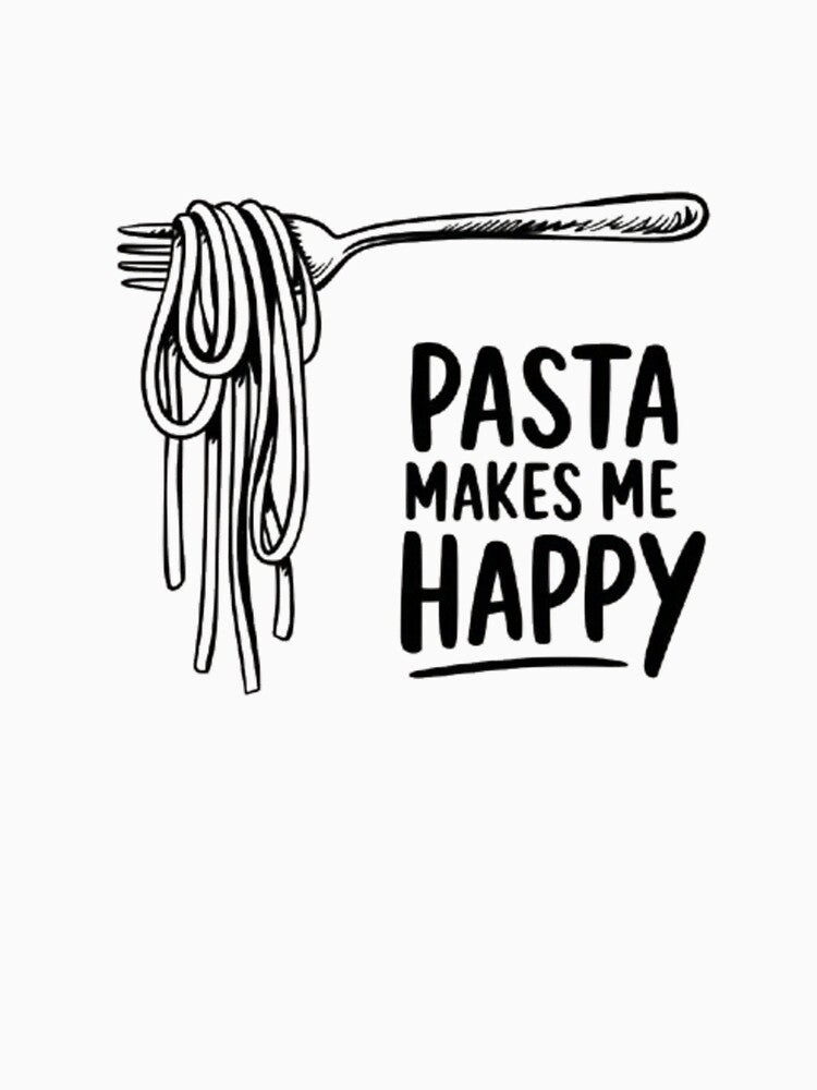 Pasta makes me happy by Mega _Tronus Unisex , , , Long Sleeve Tee