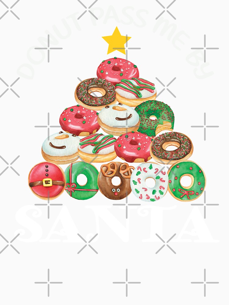 DONUT PASS ME BY SANTA FUNNY CUTE CHRISTMAS TREE by FlutteringWings Unisex , , , Long Sleeve Tee