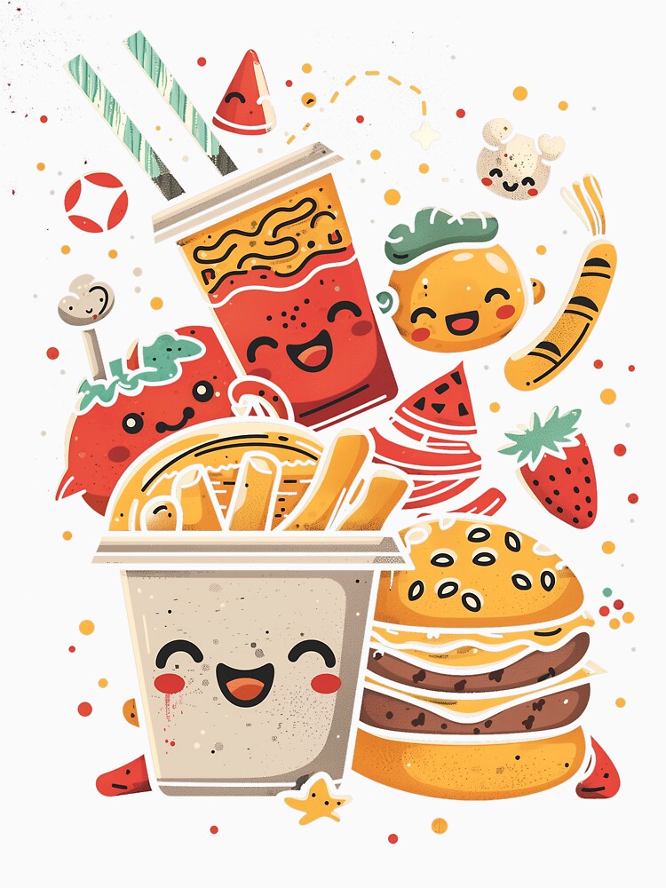 Kawai Burger by nomiraclehere Unisex , , , Long Sleeve Tee