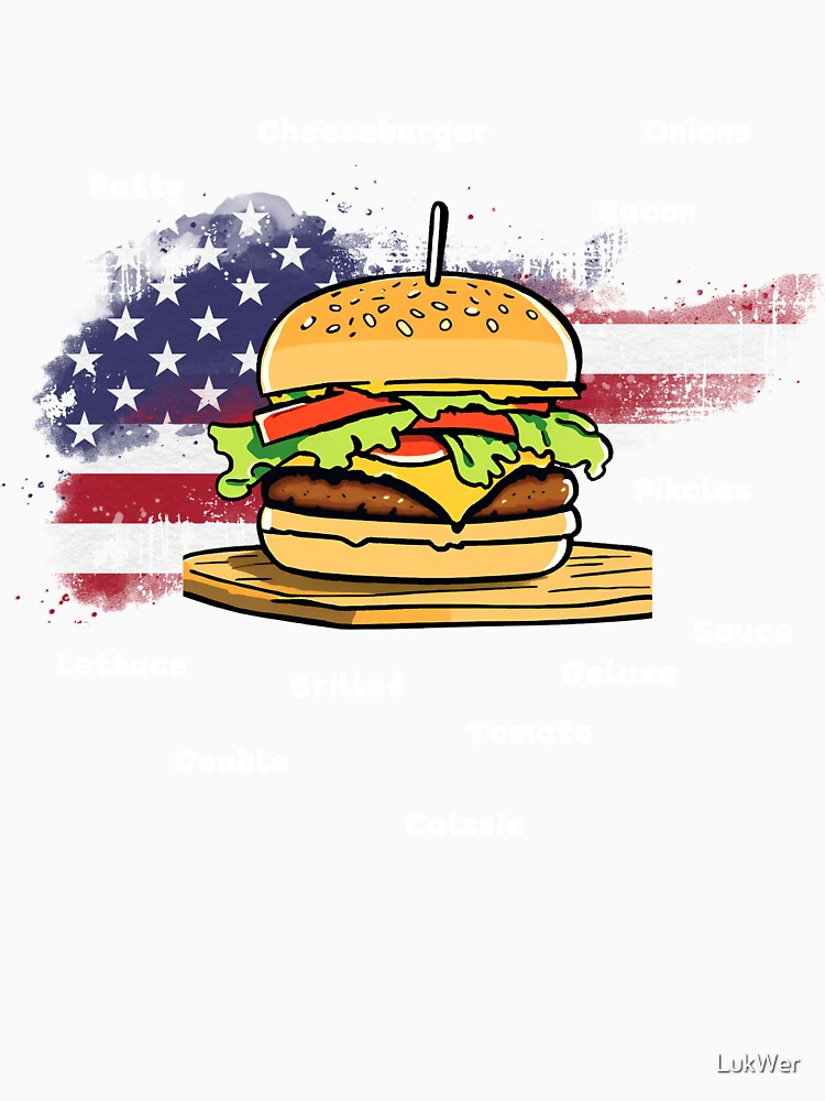 AMERICAN BURGER-Bite into happiness by LukWer Unisex , , , Long Sleeve Tee