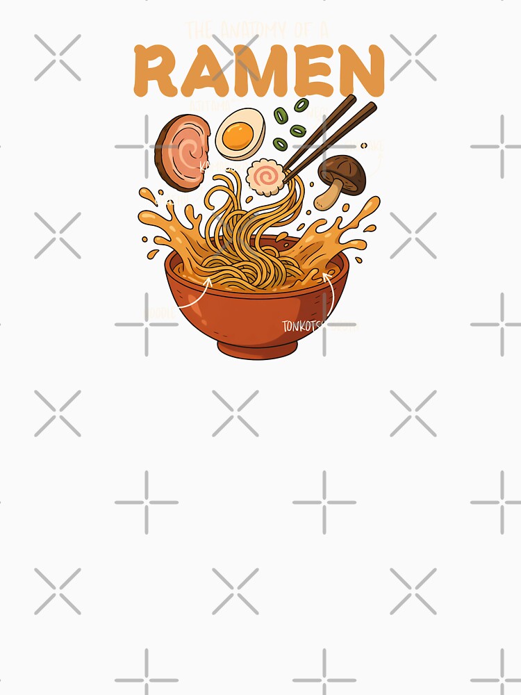 The Anatomy Of Ramen by The magic Yellow bus Unisex , , , Long Sleeve Tee