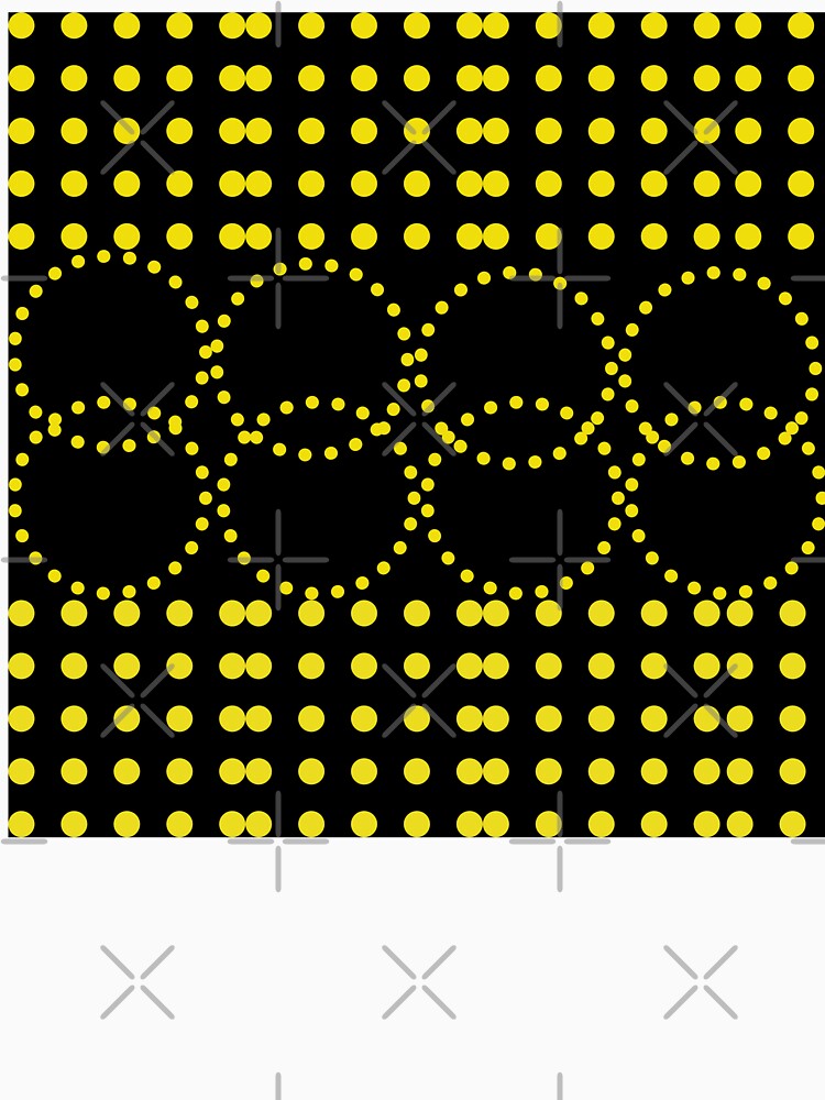 Yellow Overlapping Polka Dots on Black – Bold Modern Circle Pattern by Cultradesign