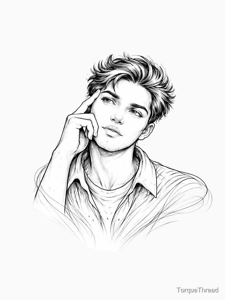 Aesthetic Black & White Portrait Line Art – Minimalist Modern Illustration by TorqueThread