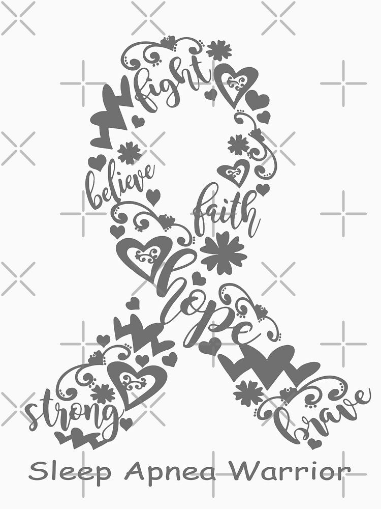 Sleep Apnea Warrior - Sleep Apnea Ribbon Strong Hope Believe Fight Faith Brave by CansellBar