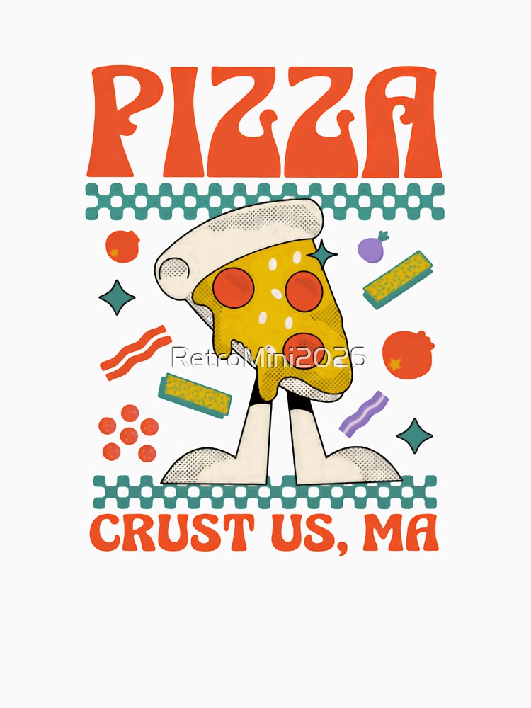 Pizza Crust Us, Ma Funny Pizza Lover Massachusetts Foodie by RetroMini2026 Unisex , , , Long Sleeve Tee