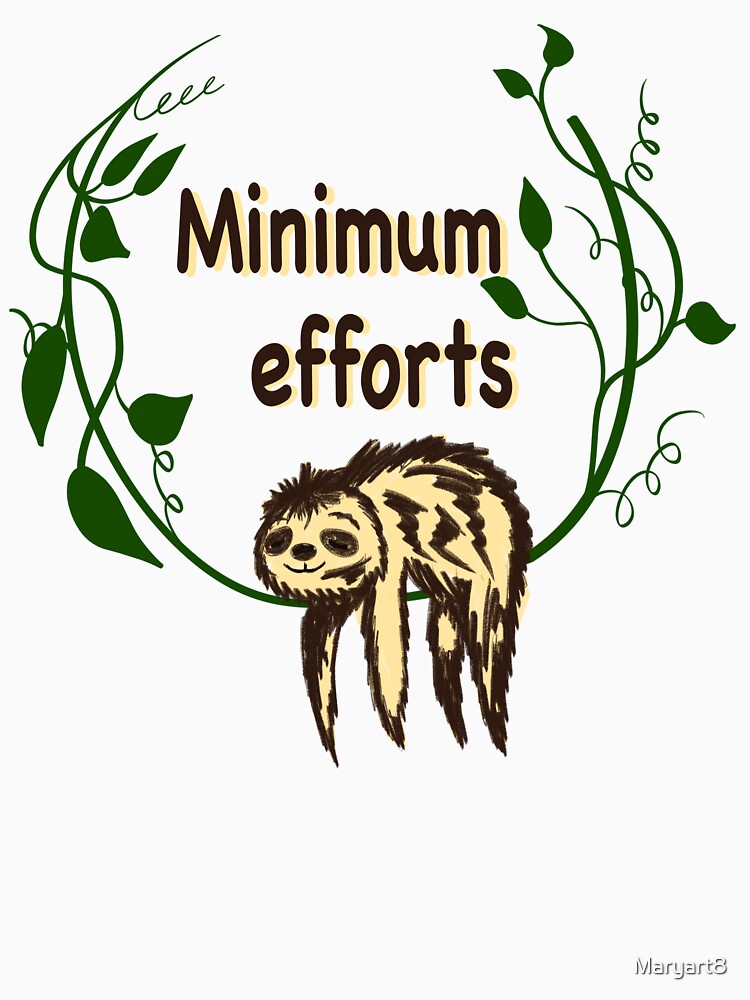Lazy sloth minimum efforts club by Maryart8 Unisex , , , Long Sleeve Tee