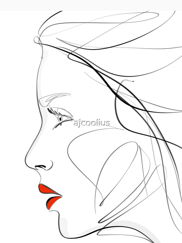 Woman portrait6 -line art by ajcoolius