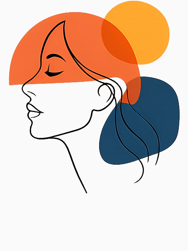 Minimalist Woman Face T-Shirt | Abstract Line Art Female Portrait Tee | Modern Art Gift by etuvibes