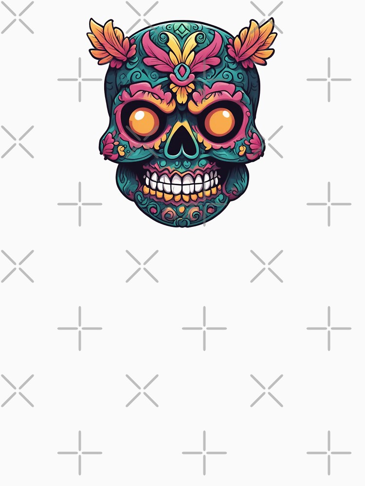 Strange Sugar Skull, Calavera, Flowers and Leaves by Burn-Ego