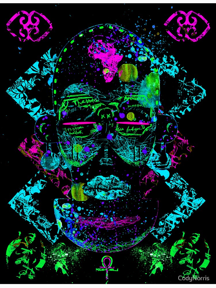 Zulu Woman Warrior Blacklight Glow in the dark Pattern 2 by CodyNorris