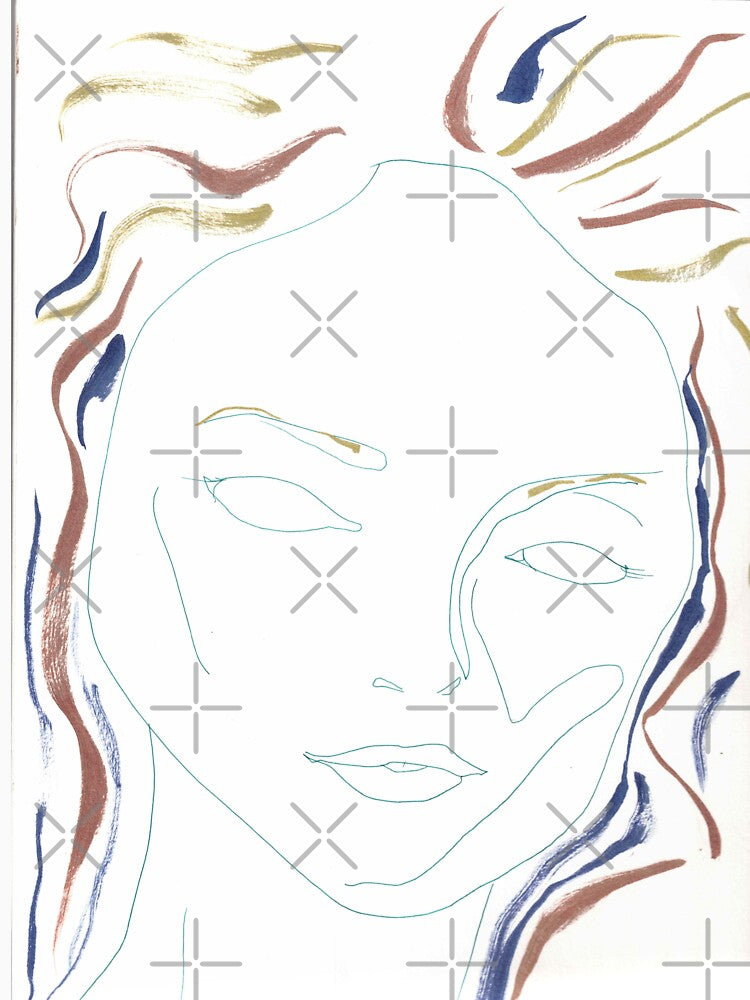 Serene Portrait Line Drawing by essentialink