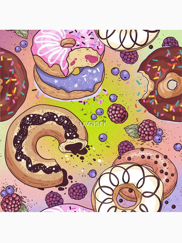 Donut with bite illustration by uvasri Unisex , , , Long Sleeve Tee