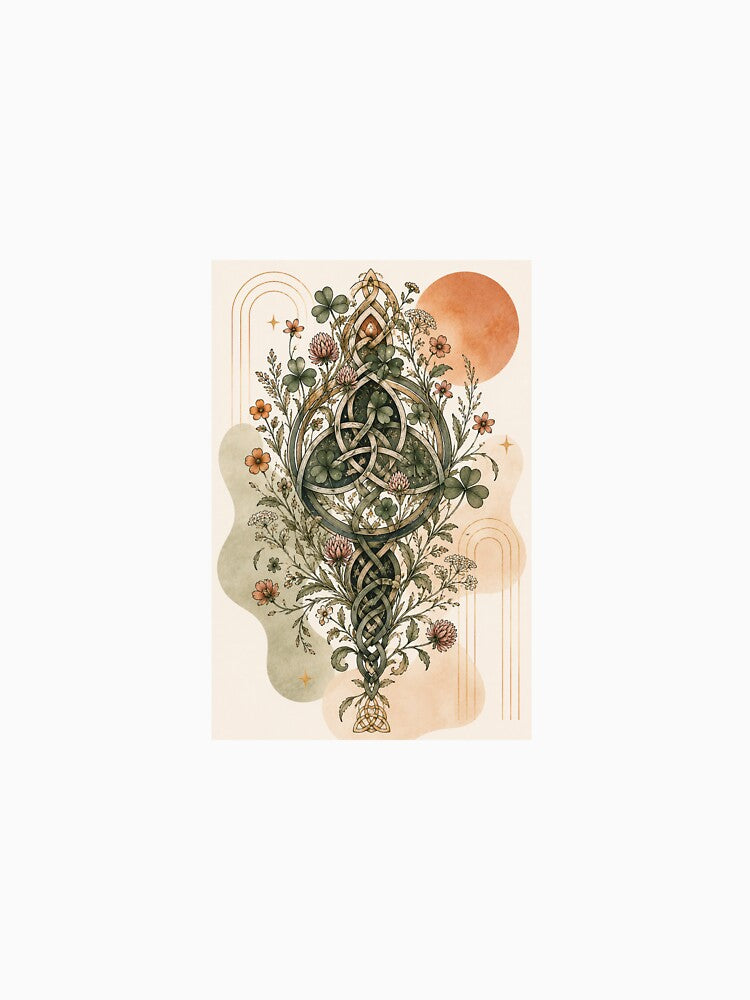 Minimalist Celtic Shamrock Boho Print by AlexGreaney