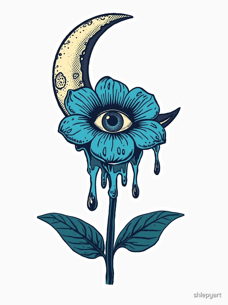 Groovy Trippy Flower Eye Psychedelic Art by shlepyart