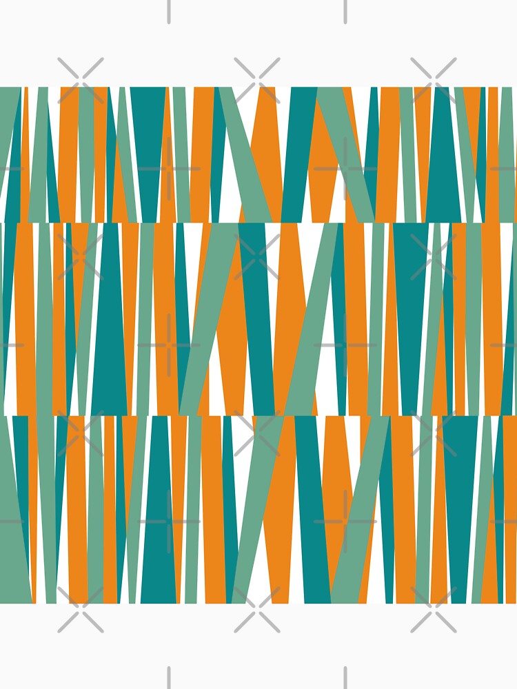 Retro Angular Stripes Blue and Orange by QuestingPixel