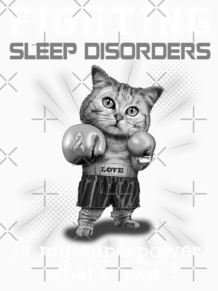 Funny Cat Fighting Sleep Disorders Is My Superpower What's Your by Kohend Unisex , , , Long Sleeve Tee