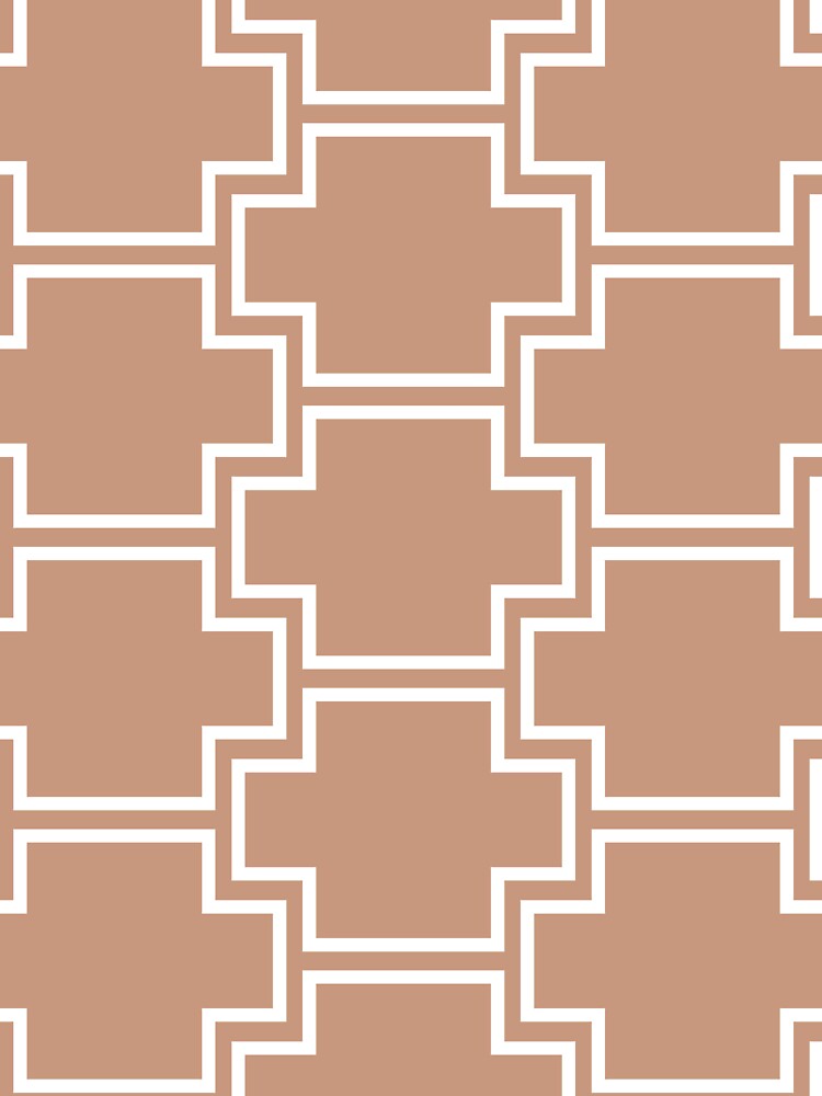 Tan and White Tessellation Line Pattern 2 Pairs DE 2022 Popular Color Chinook Salmon DET456 by ColorOfTheYears