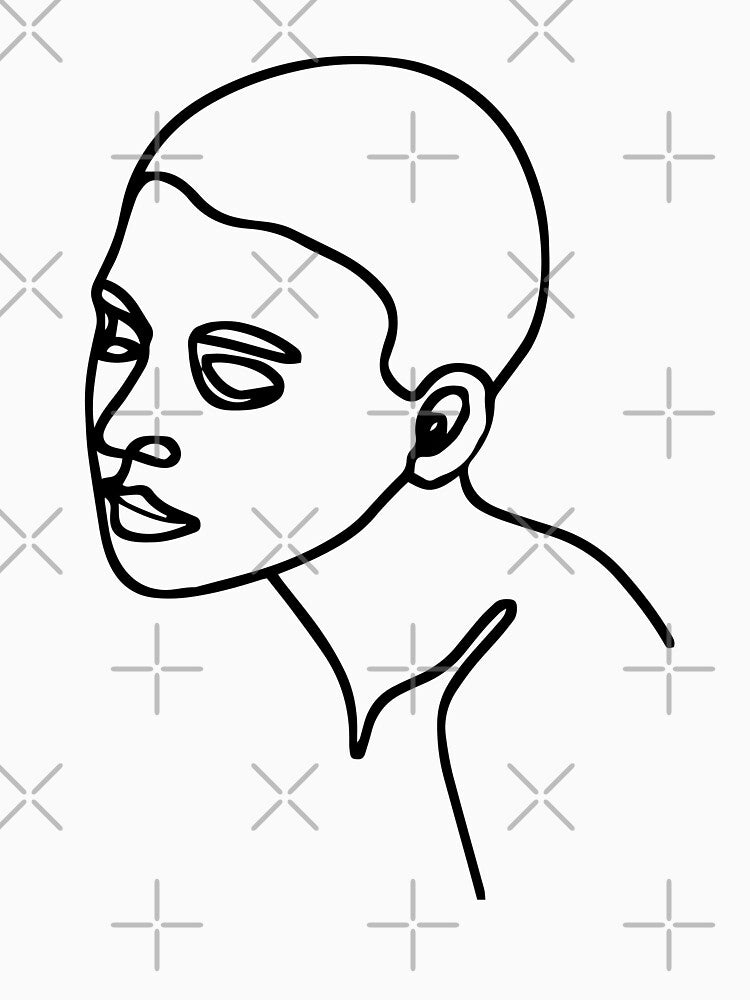 Abstract Modern - Feminine Model Posing - Art Line Drawing by RLYGR8