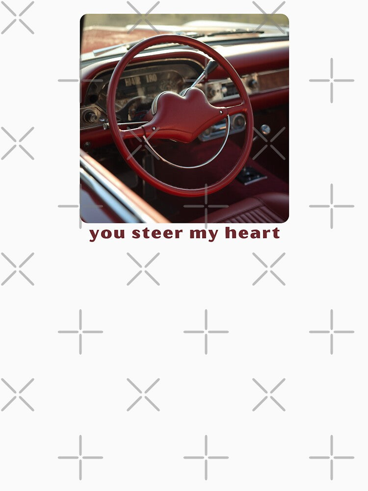 You Steer My Heart - Cute Pun | TeeHee Puns Funny Design by TeeHee Puns Unisex , , , Long Sleeve Tee
