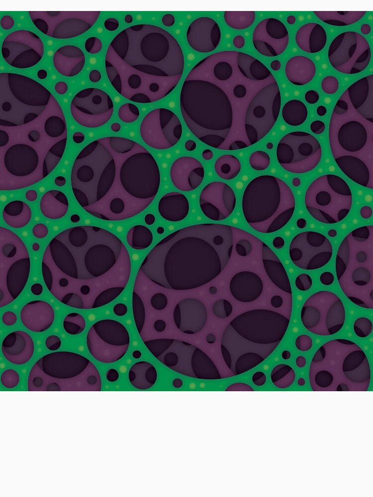 Wicked Trippy Abstract Slime Holes Design Pattern In Purple And Green by fizzgig