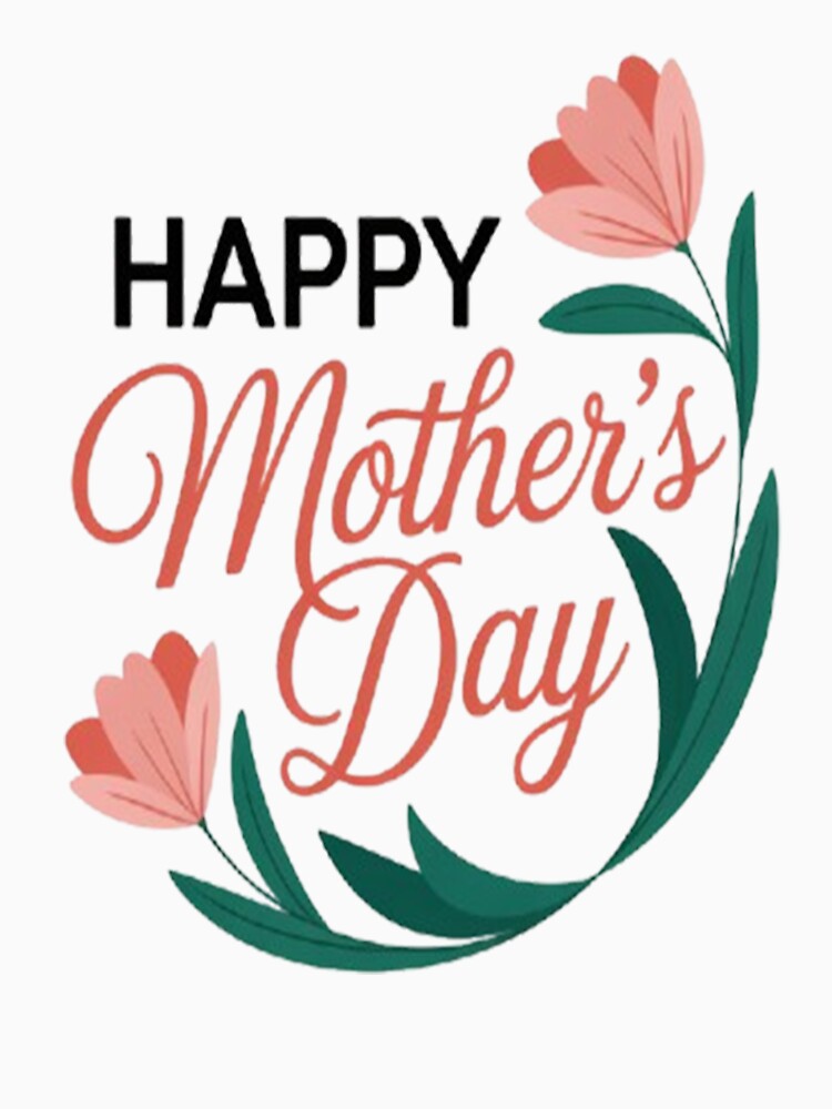 Happy Mothers Day Floral Typography Design by Craft99 Unisex , , , Long Sleeve Tee