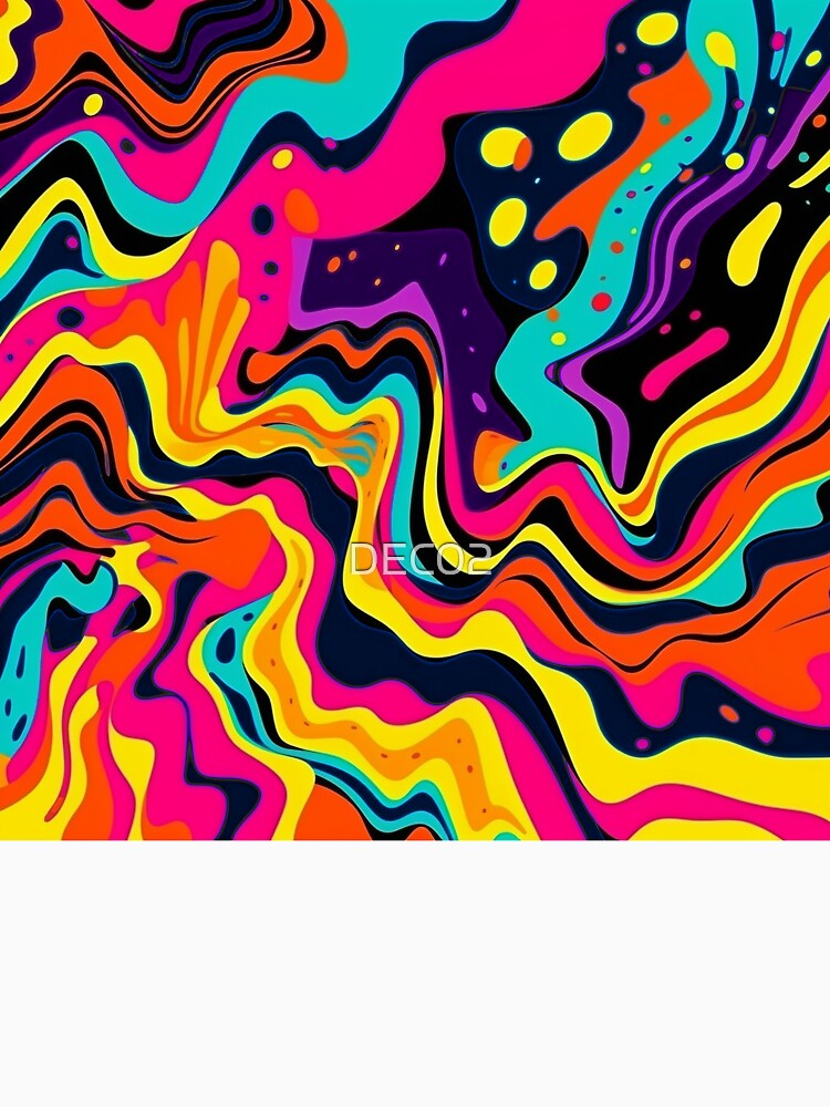 Pop Art Bold And Bright Colorful Abstract Designs by DEC02 Unisex , , , Long Sleeve Tee
