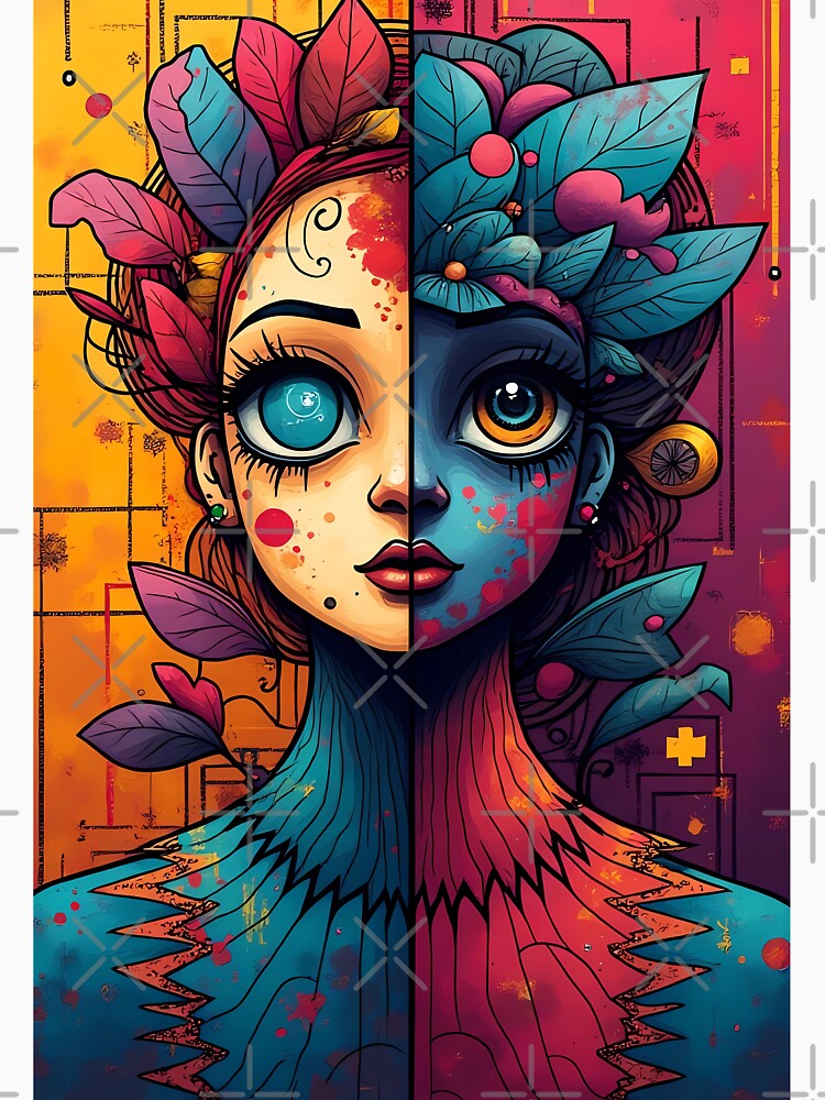 Duality of Nature: Surreal Portrait in Vibrant Colors by marvinismyname
