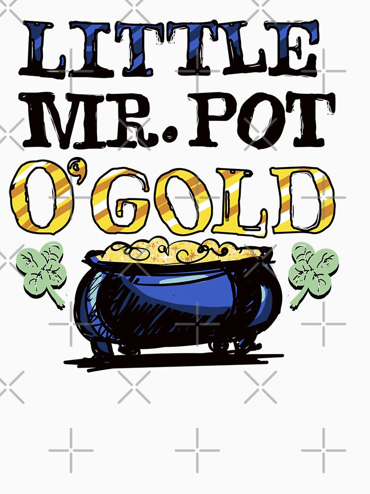 Little Mr. Pot Of Gold Clover Graphic Long Sleeve by BaseLance Unisex , , , Long Sleeve Tee