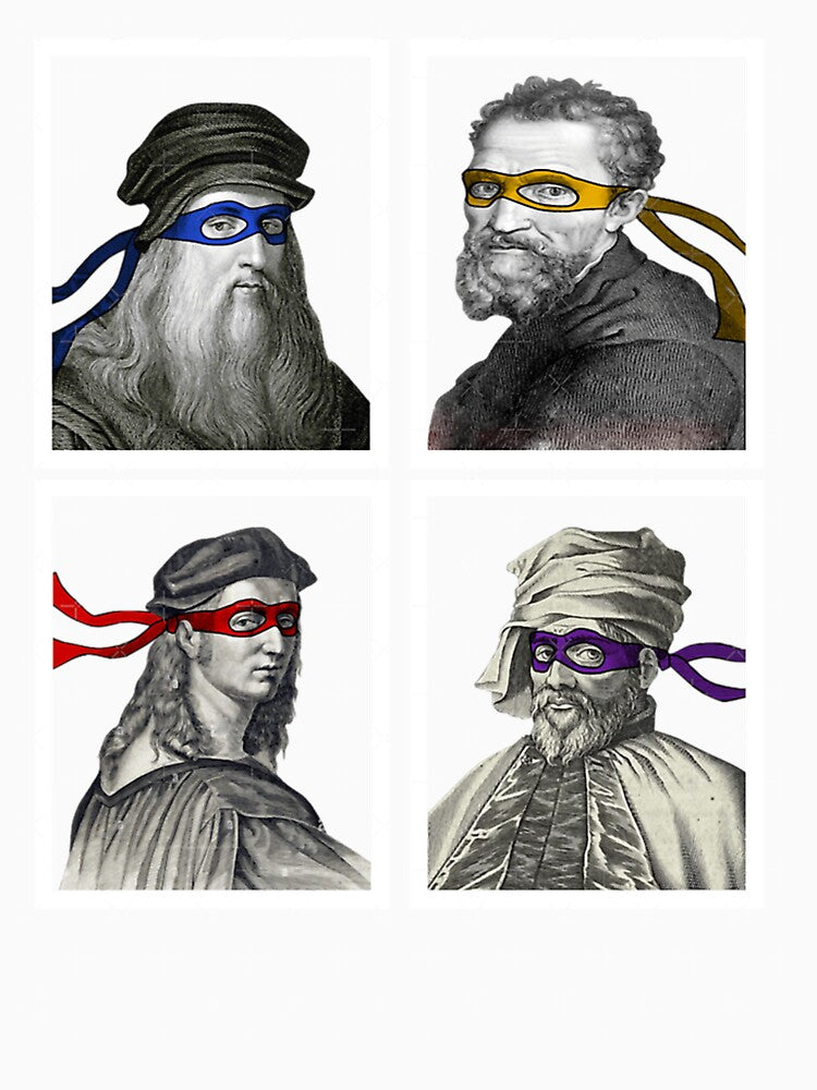 Ninja Artists Leonardo Donatello Raphael Michelangelo Parody Renaissance Tmnteonardo Donatello Rapha by trellischrist