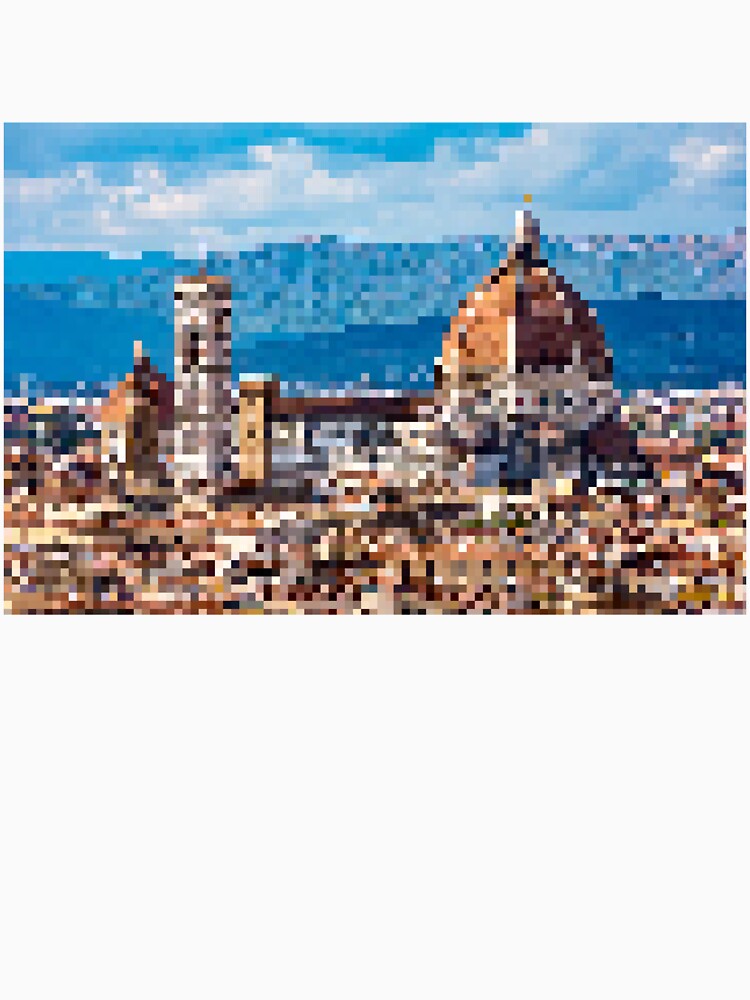 Pixelated Florence Cathedral by Potato Quality Prints Unisex , , , Long Sleeve Tee